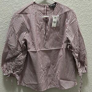 Express Red and White Striped Women's Top